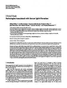 Pathologies Associated with Serum IgG4 Elevation