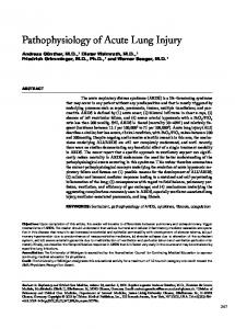 Pathophysiology of Acute Lung Injury