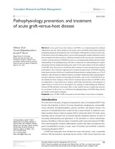 Pathophysiology, prevention, and treatment of acute graft ... - CiteSeerX