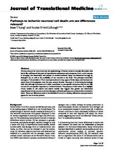 Pathways to ischemic neuronal cell death: are sex differences relevant?