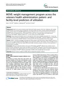 patient- and facility-level predictors of utilization - ScienceOpen