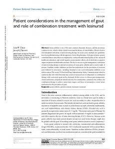 Patient considerations in the management of gout and ...