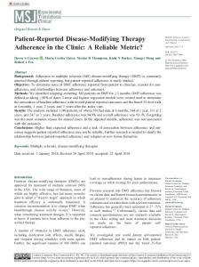 Patient-Reported Disease-Modifying Therapy ... - SAGE Journals