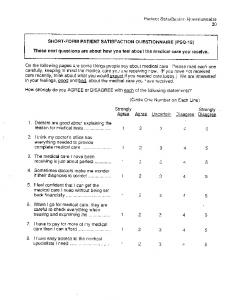 Patient Satisfaction Questionnaire 20