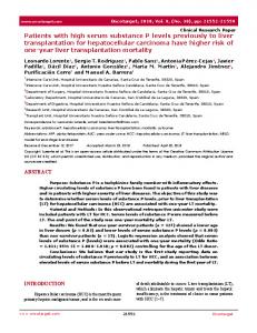 Patients with high serum substance P levels