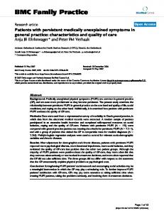 Patients with persistent medically unexplained symptoms in general ...