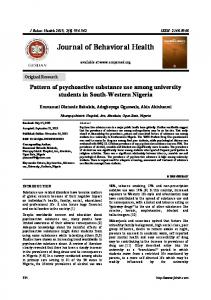 Pattern of psychoactive substance use among ...