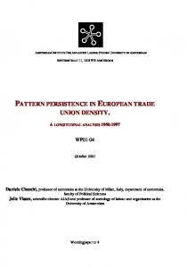 pattern persistence in european trade union density. - Semantic Scholar