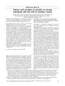 Patterns and correlates of cannabis use among ...