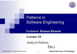 Patterns in Software Engineering