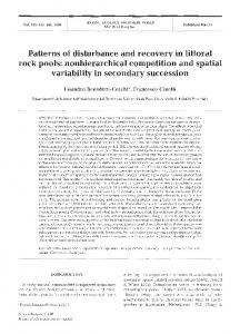 Patterns of disturbance and recovery in littoral rock ... - Inter Research