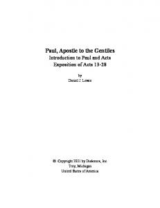 Paul, Apostle to the Gentiles - Finalweb