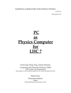 PC as physics computer for LHC - CERN Document Server