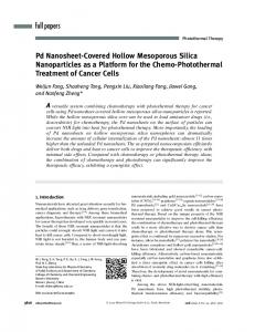 Pd NanosheetCovered Hollow Mesoporous Silica Nanoparticles as