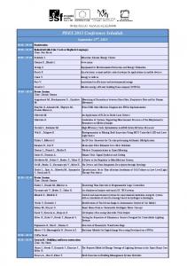 PDES 2013 Conference Schedule