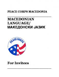 PEACE CORPS MACEDONIA