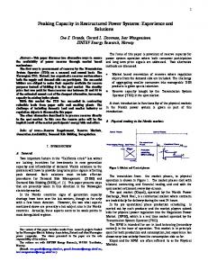 Peaking Capacity in Restructured Power Systems