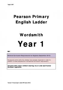 Pearson Primary English Ladder Wordsmith - Pearson Schools