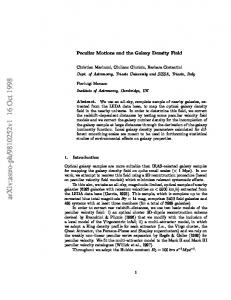 Peculiar Motions and the Galaxy Density Field