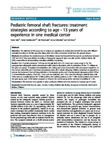 Pediatric femoral shaft fractures - BioMedSearch