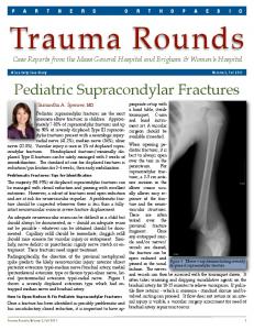 Pediatric Supracondylar Fractures - Aches & Joints