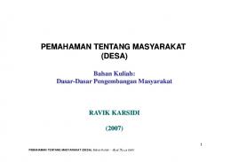 PEMAHAMAN TENTANG MASYARAKAT (DESA) - File UPI