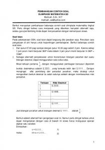 PEMBAHASAN CONTOH SOAL OLIMPIADE MATEMATIKA SD ...