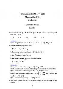 Pembahasan SNMPTN 2011 Matematika IPA Kode 576