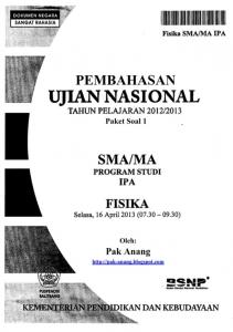 Pembahasan Soal UN Fisika SMA 2013 Paket 1 - WordPress.com