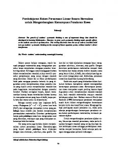 Pembelajaran Sistem Persamaan Linear Secara Bermakna - Jurnal ...