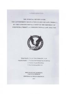 penelitian the judicial review.pdf - Portal Kopertis Wilayah III