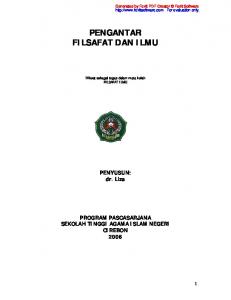 PENGANTAR FILSAFAT DAN ILMU