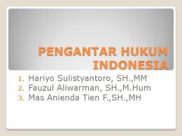 PENGANTAR HUKUM INDONESIA - E-Learning