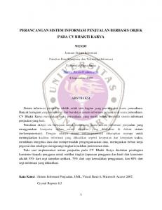 perancangan sistem informasi penjualan berbasis objek pada cv ...