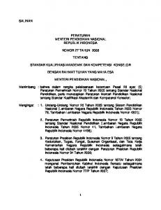 Peraturan Menteri Pendidikan Nasional Nomor 27 Tahun 2008