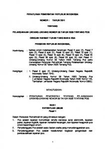 peraturan pemerintah republik indonesia nomor : tahun 2011 ...