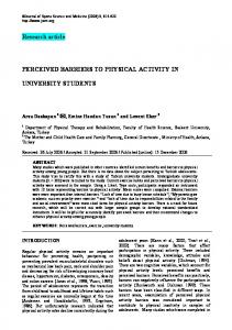 PERCEIVED BARRIERS TO PHYSICAL ACTIVITY IN UNIVERSITY ...