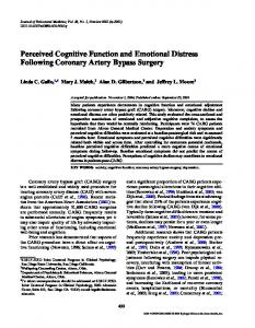 Perceived Cognitive Function and Emotional Distress ... - CiteSeerX