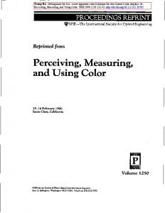 Perceiving, Measuring, and Using Color