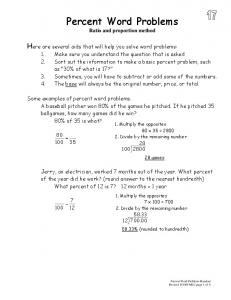 Percent Word Problems