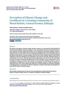 Perception of Climate Change and Livelihood of a Farming ...