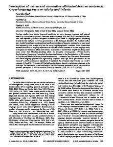 Perception of native and non-native affricate-fricative contrasts: Cross