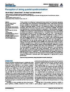 Perception of string quartet synchronization