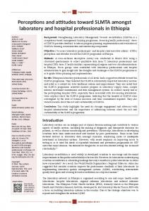 Perceptions and attitudes toward SLMTA amongst laboratory and ...