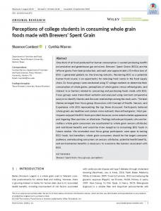 Perceptions of college students in consuming whole