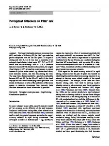 Perceptual influences on Fitts' law - Springer Link