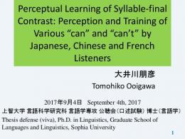 Perceptual Learning of Syllable-final Contrast ...