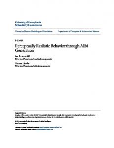 Perceptually Realistic Behavior through Alibi Generation - CiteSeerX