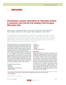 Percutaneous coronary intervention for bifurcation disease. A ...