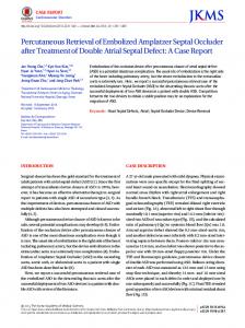 Percutaneous Retrieval of Embolized Amplatzer ... - KoreaMed Synapse